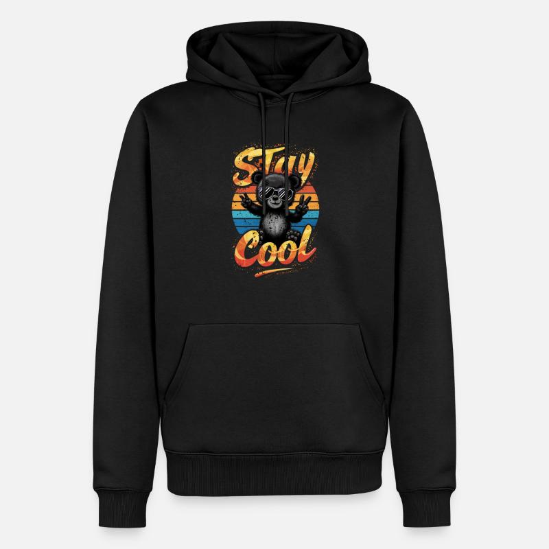 stay cool - ourson rigolo - ours - Sweat à capuche Premium bio Homme - noir