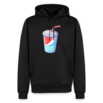 Cup of Soda - Feeling Refreshed - Men’s Premium Organic Hoodie - black - Front - Nico (187cm)