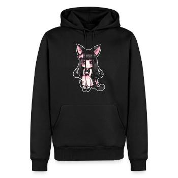 Neko chan kawaii - Männer Premium Bio Hoodie - Schwarz - Vorne - Nico (187cm)