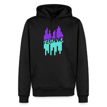Techno Love Citation Dire Musique Fête Célébrer Logo - Sweat à capuche Premium bio Homme - noir - Devant - Nico (187cm)