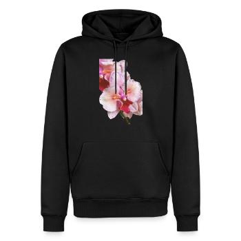 Phalaenopsis Cygne Fard à joues Fleur d’orchidée pélorique - Sweat à capuche Premium bio Homme - noir - Devant - Nico (187cm)