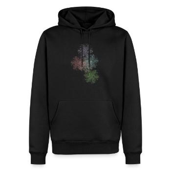 5 Feder-Sonnen - Männer Premium Bio Hoodie - Schwarz - Vorne - Nico (187cm)