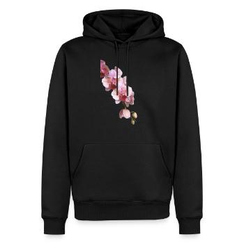 Phalaenopsis Cygne Fard à joues Fleurs d’orchidée pélorique - Sweat à capuche Premium bio Homme - noir - Devant - Nico (187cm)