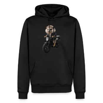 Hérisson motard - Sweat à capuche Premium bio Homme - noir - Devant - Nico (187cm)