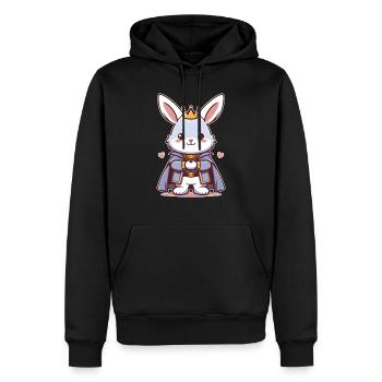 Lapin Roi Duc - Sweat à capuche Premium bio Homme - noir - Devant - Nico (187cm)