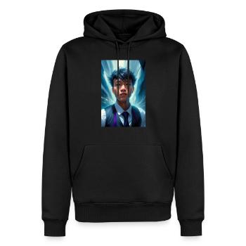 On the way to school - Men’s Premium Organic Hoodie - black - Front - Nico (187cm)