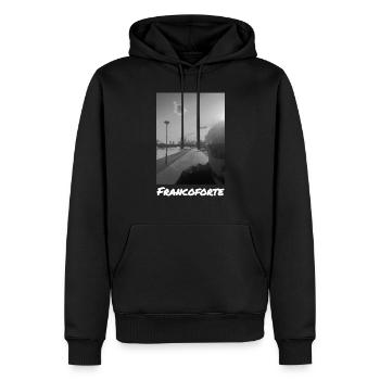 FRANCOFORTE - Männer Premium Bio Hoodie - Schwarz - Vorne - Nico (187cm)