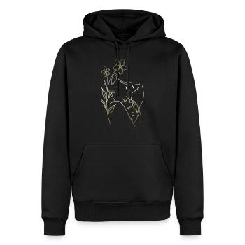 Mama liebt dich Mama Blumen Frauen Valentinstag - Männer Premium Bio Hoodie - Schwarz - Vorne - Nico (187cm)
