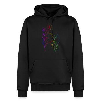 Mama liebt dich Mama Blumen Frauen Valentinstag - Männer Premium Bio Hoodie - Schwarz - Vorne - Nico (187cm)
