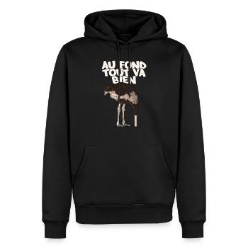 Autruche - Sweat à capuche Premium bio Homme - noir - Devant - Nico (187cm)