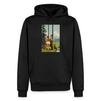 Gipfeltrinker - Männer Premium Bio Hoodie - Schwarz - Vorne - Nico (187cm)
