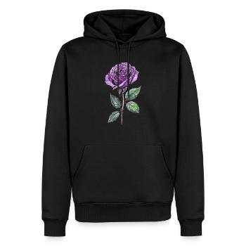 Purple Rose Lila Rose - Männer Premium Bio Hoodie - Schwarz - Vorne - Nico (187cm)