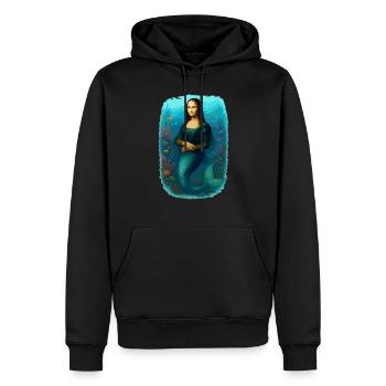 Mona Lisa Meerjungfrau - Männer Premium Bio Hoodie - Schwarz - Vorne - Nico (187cm)