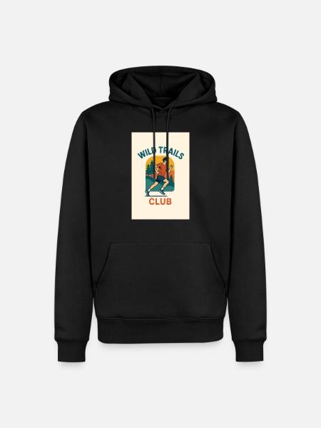 Wild Trails Club - Männer Premium Bio Hoodie - Schwarz