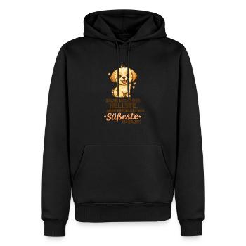 Tiny Paws Fun Logo "der Süßeste im Raum" - Männer Premium Bio Hoodie - Schwarz - Vorne - Nico (187cm)