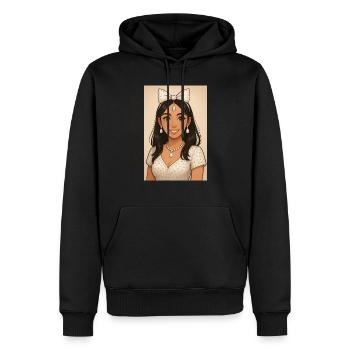 élégante éblouissante fille souriante avec noeud en diamant un - Sweat à capuche Premium bio Homme - noir - Devant - Nico (187cm)