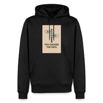 Auswählen eines Pfades - Männer Premium Bio Hoodie - Schwarz - Vorne - Nico (187cm)