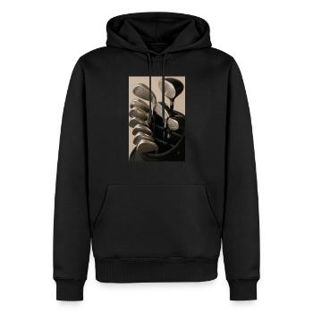 Sport - Golf, sac de golf avec clubs - Sweat à capuche Premium bio Homme - noir - Devant - Nico (187cm)