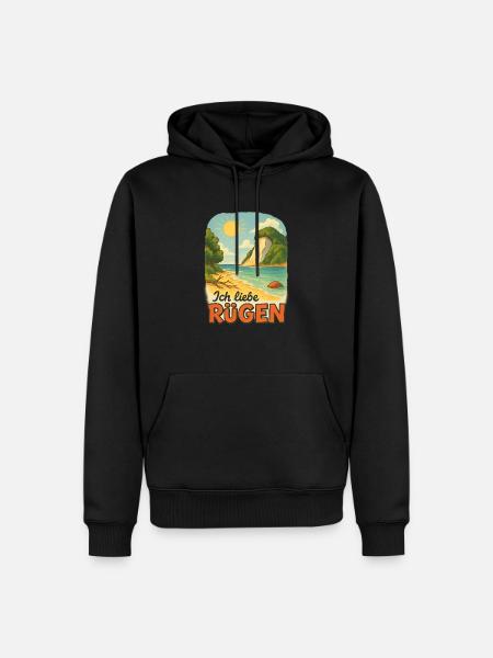 Ich liebe Rügen - Männer Premium Bio Hoodie - Schwarz