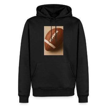 Sports - Rugby, ballon - Sweat à capuche Premium bio Homme - noir - Devant - Nico (187cm)