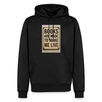 Les livres me gardent en vie - Sweat à capuche Premium bio Homme - noir - Devant - Nico (187cm)
