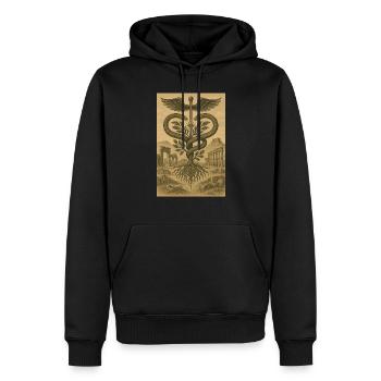 Griechisch Caduceus Hermes Archäologie Schlangenruine Stätte - Männer Premium Bio Hoodie - Schwarz - Vorne - Nico (187cm)