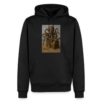 Calmar - Sweat à capuche Premium bio Homme - noir - Devant - Nico (187cm)