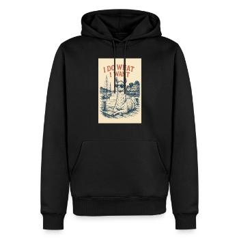 Lama Je fais ce que je veux Drôle Alpaga Mème - Sweat à capuche Premium bio Homme - noir - Devant - Nico (187cm)