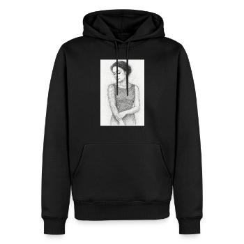 Femme noir et blanc robe omikly croquis tatouage - Sweat à capuche Premium bio Homme - noir - Devant - Nico (187cm)