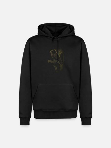 Rabe Balken - Männer Premium Bio Hoodie - Schwarz