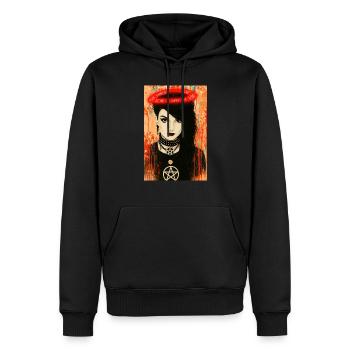 Ange gothique auréole Femme omikly anarchie rock - Sweat à capuche Premium bio Homme - noir - Devant - Nico (187cm)