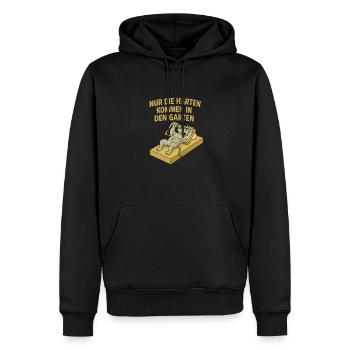 Nur die Harten kommen in den Garten - Männer Premium Bio Hoodie - Schwarz - Vorne - Nico (187cm)