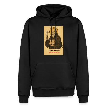 ChatGPT Image 26 juin 2025 16 00 56 - Sweat à capuche Premium bio Homme - noir - Devant - Nico (187cm)
