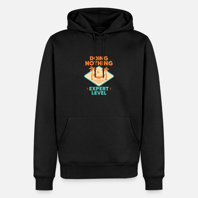 Doing Nothing, Expert Level - Männer Premium Bio Hoodie - Schwarz