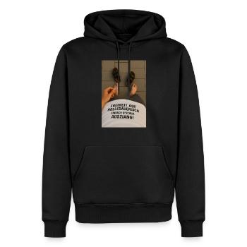Liberté - Sweat à capuche Premium bio Homme - noir - Devant - Nico (187cm)
