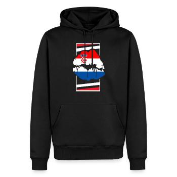 Kroatien - Männer Premium Bio Hoodie - Schwarz - Vorne - Nico (187cm)