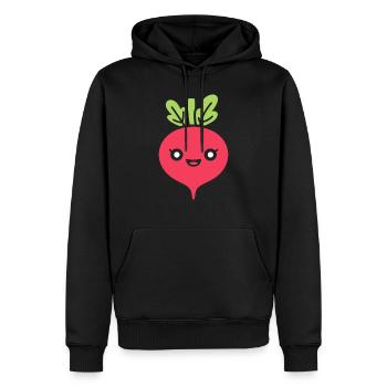 radis - Sweat à capuche Premium bio Homme - noir - Devant - Nico (187cm)