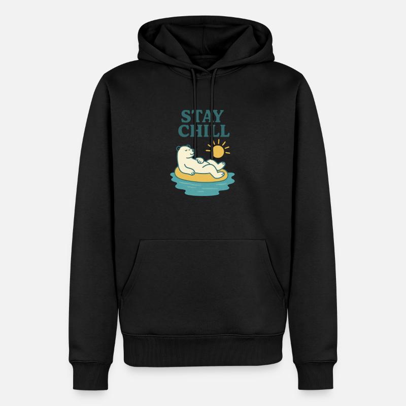 Bleib cool mit dem Eisbar - Männer Premium Bio Hoodie - Schwarz