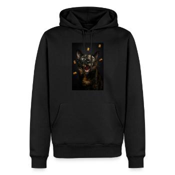 Leckerli-Angriffsmodus: Aktiviert! - Männer Premium Bio Hoodie - Schwarz - Vorne - Nico (187cm)
