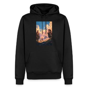 Début d’un voyage épique dans l’anime - Sweat à capuche Premium bio Homme - noir - Devant - Nico (187cm)