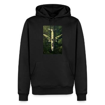 Abandoned Jungle Airplane Wreck - Men’s Premium Organic Hoodie - black - Front - Nico (187cm)