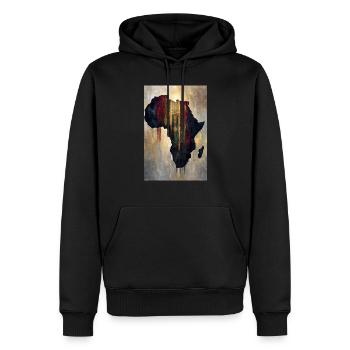 Afrika Karte Stamm Kunstdruck - Männer Premium Bio Hoodie - Schwarz - Vorne - Nico (187cm)