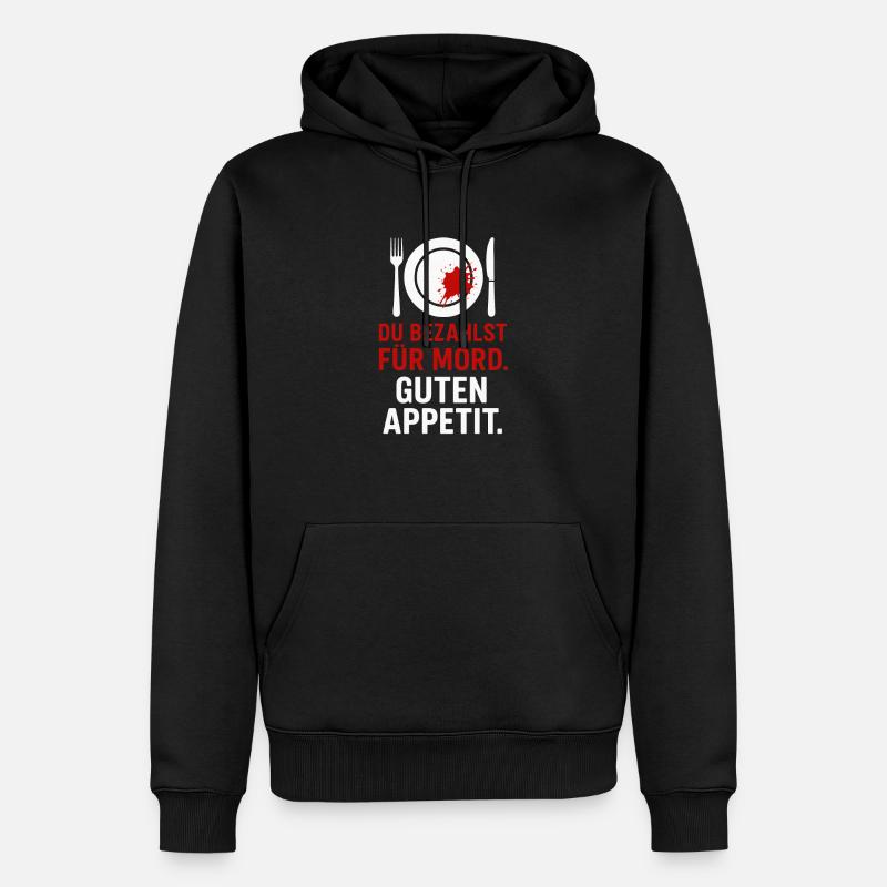 Meurtre dans l’assiette - Sweat à capuche Premium bio Homme - noir