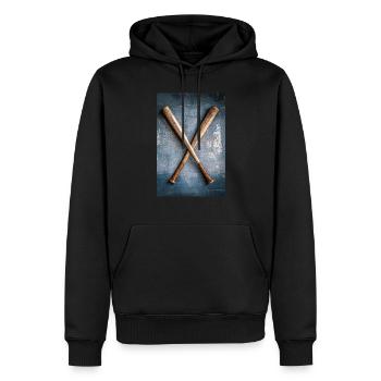 Klassische Baseballschläger gekreuzt - Männer Premium Bio Hoodie - Schwarz - Vorne - Nico (187cm)
