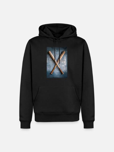 Classic Baseball Bats Crossed - Men’s Premium Organic Hoodie - black
