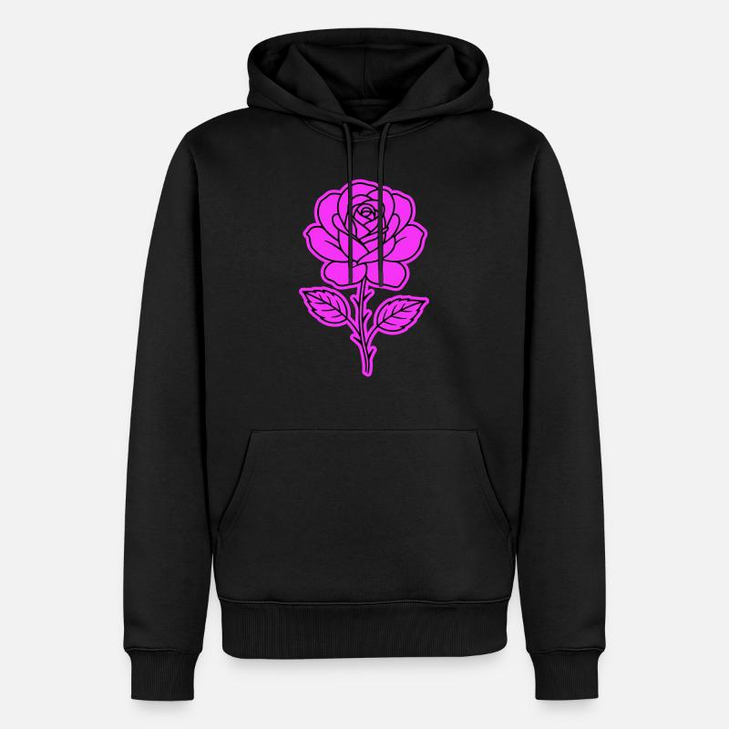 Rose Kontur - Männer Premium Bio Hoodie - Schwarz