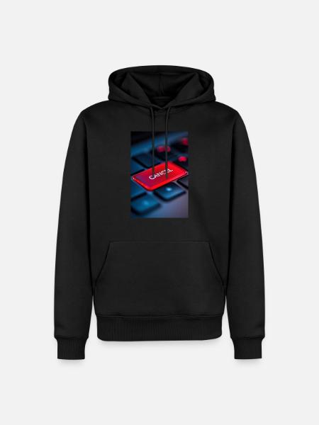 Rot Abbrechen-Tasten-Highlight - Männer Premium Bio Hoodie - Schwarz