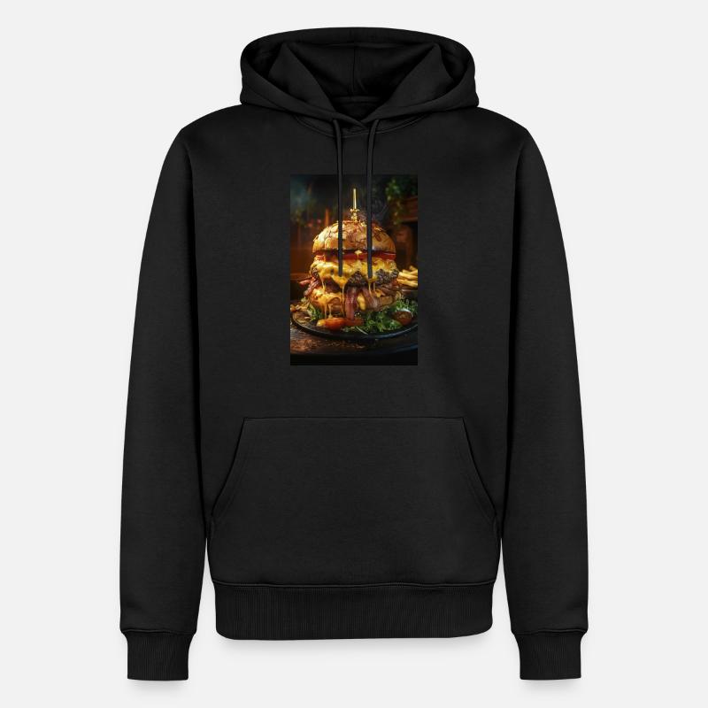 Epic Bacon Cheese Burger Stack - Sweat à capuche Premium bio Homme - noir