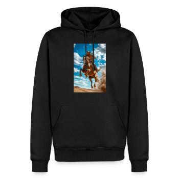 Epic Cowboy Jump - Men’s Premium Organic Hoodie - black - Front - Nico (187cm)