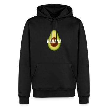 Avocat dit « BANANE » - Sweat à capuche Premium bio Homme - noir - Devant - Nico (187cm)